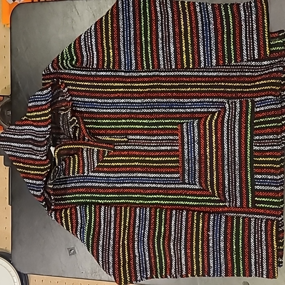 Rasta stripe baja hoodie XL